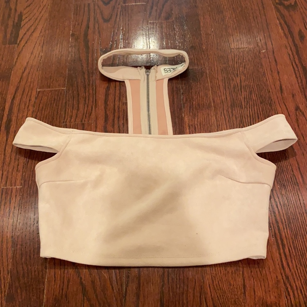 Pink Suede Crop Top Size M